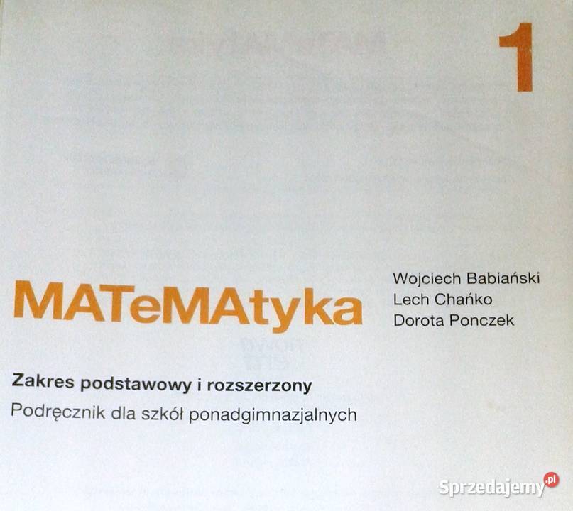 Matematyka 1 W Babiański L Chańko D Ponczek miękka lubelskie Chełm