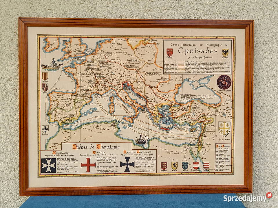 Ilustrowana mapa historyczna wypraw krzyżowych Warszawa