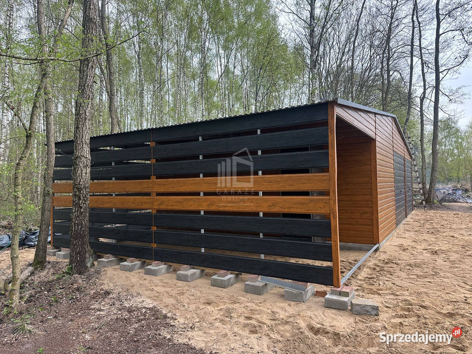 Garaż blaszany 105x6m wiata 45m 2x brama uchylna Rybnik