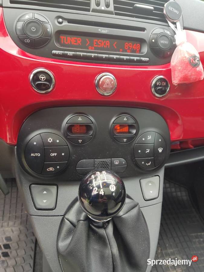 Fiat 500 12 2009 czerwony łódzkie Bełchatów