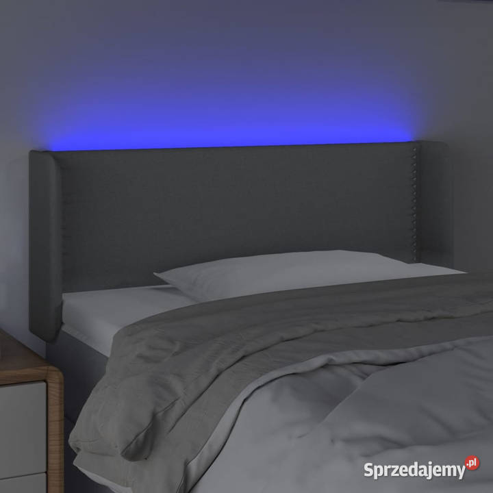 Zagłówek do łóżka z LED jasnoszary 103x16x7888 mazowieckie Warszawa