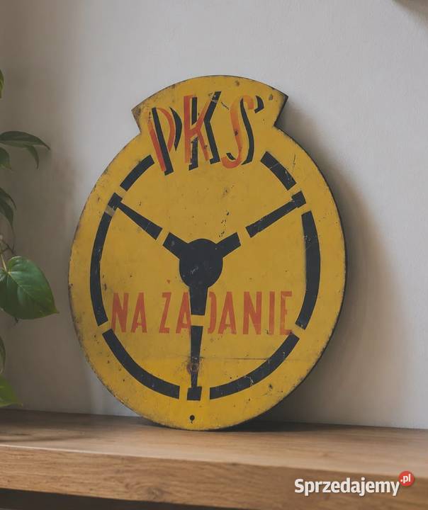 Metalowy znak przystankowy PKS NA ŻĄDANIE Giżycko