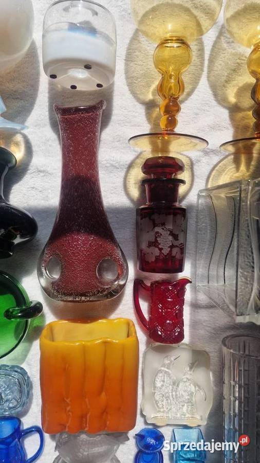 Szkło kolorowe prl 32 zestaw kryształy Kraków