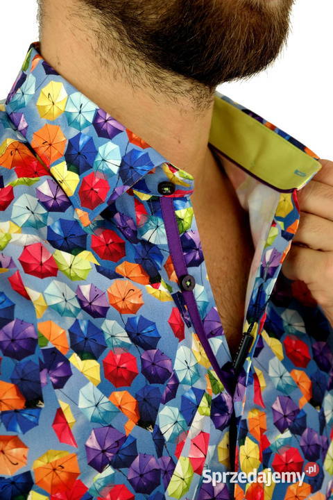 DANIEL BESSI Koszula Męska Fb073 Kolorowa Ostrów Wielkopolski