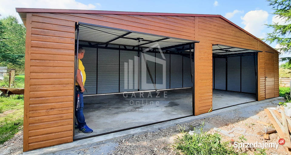 GARAŻ BLASZANY 9m x 6m poziom dwuspad 2x Brama 379zł/m2