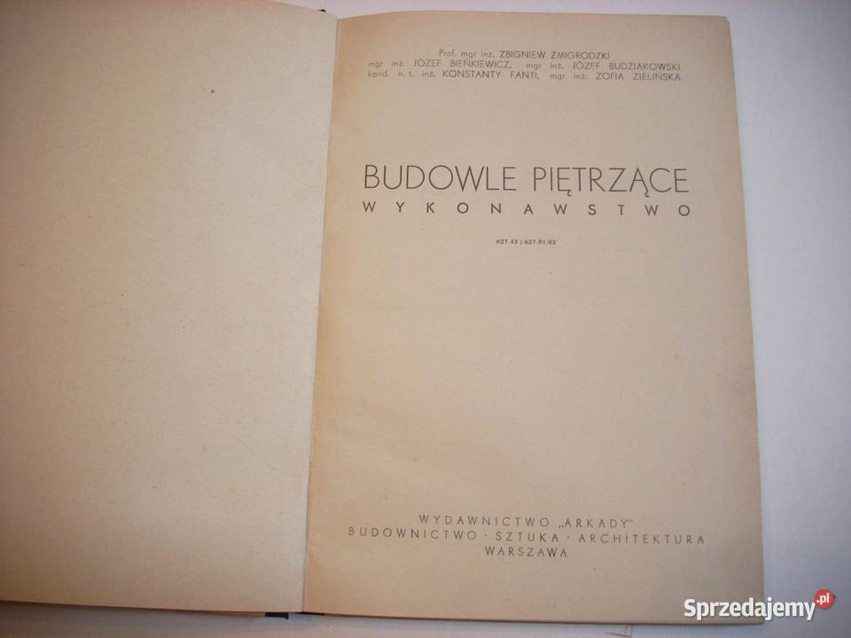 Budowle Piętrzące Zmigrodzki Rok wydania 1957 Lesko sprzedam