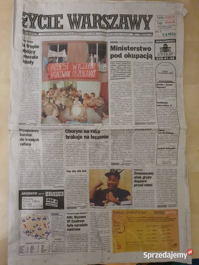 Stara gazeta Życie Warszawy 1998 r mazowieckie Warszawa