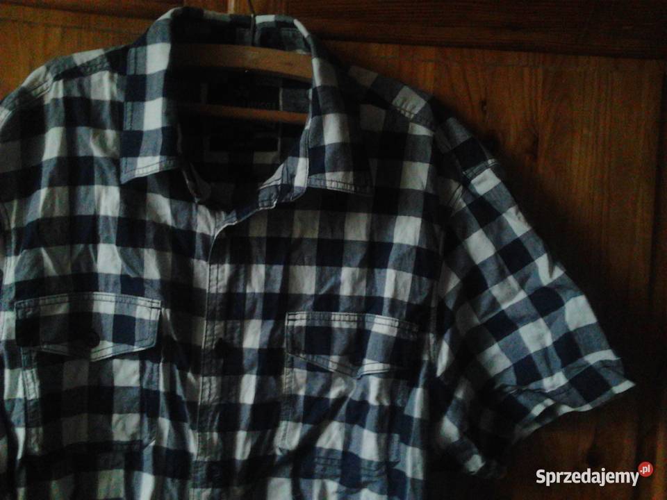 Koszula bawełniana w kratkę zapinana na guzki biały Kraków