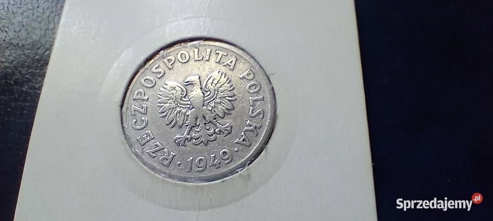 Stare monety 50 groszy 1949 PRL Polska skrętka Lesko