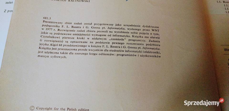 Zbiór zadań z informatyki Friedrich L Bauer Kultura i Rozrywka