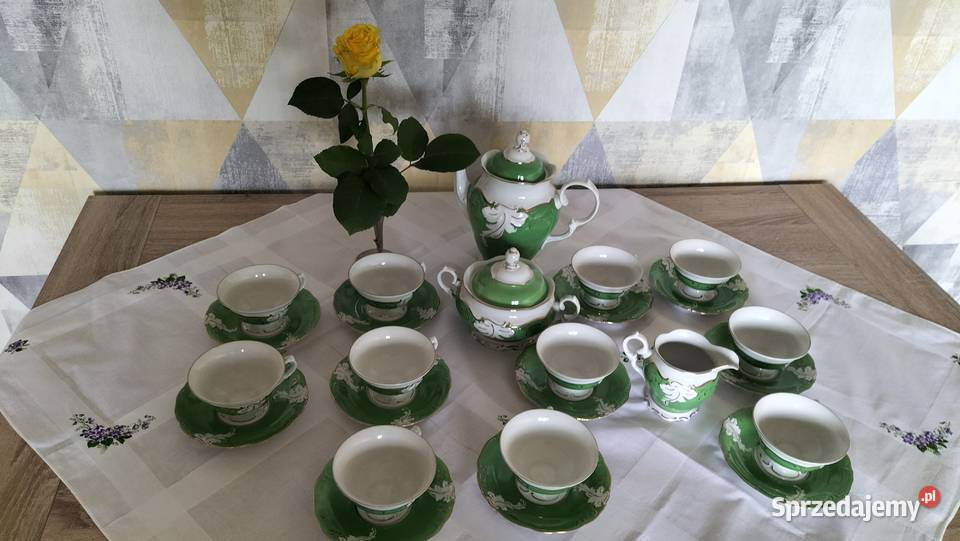 Piękny porcelanowy serwis kawowy na 12 osób Gdańsk