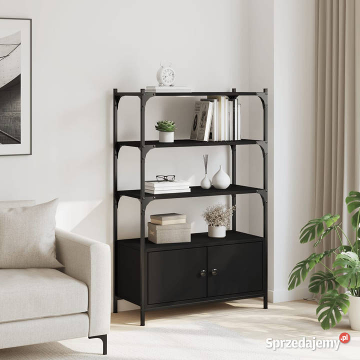 3poziomowy regał na książki czarny 70x30x1095 Warszawa