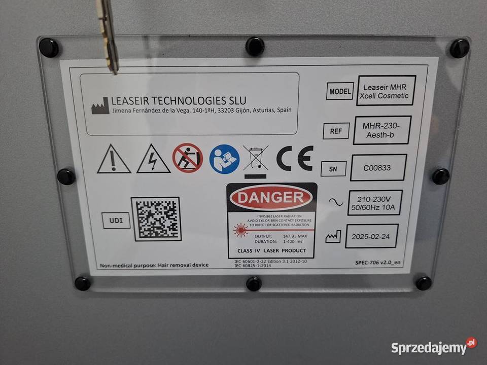 Laser diodowy do epilacji Leaseir MHR Xcell sprzedam