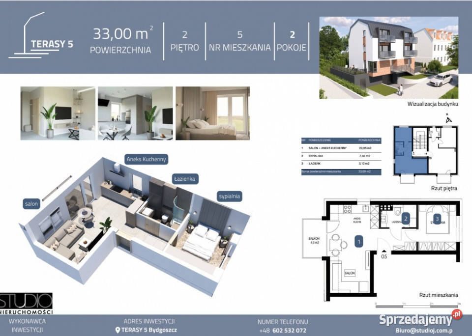 Kawalerka z balkonem 5 min Starego Rynku Bydgoszcz