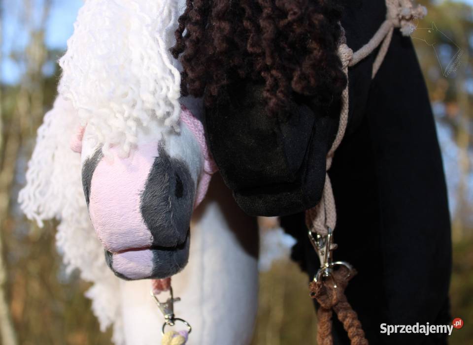 Hobby horse siwy biały konik na patyku zabawka Lublin