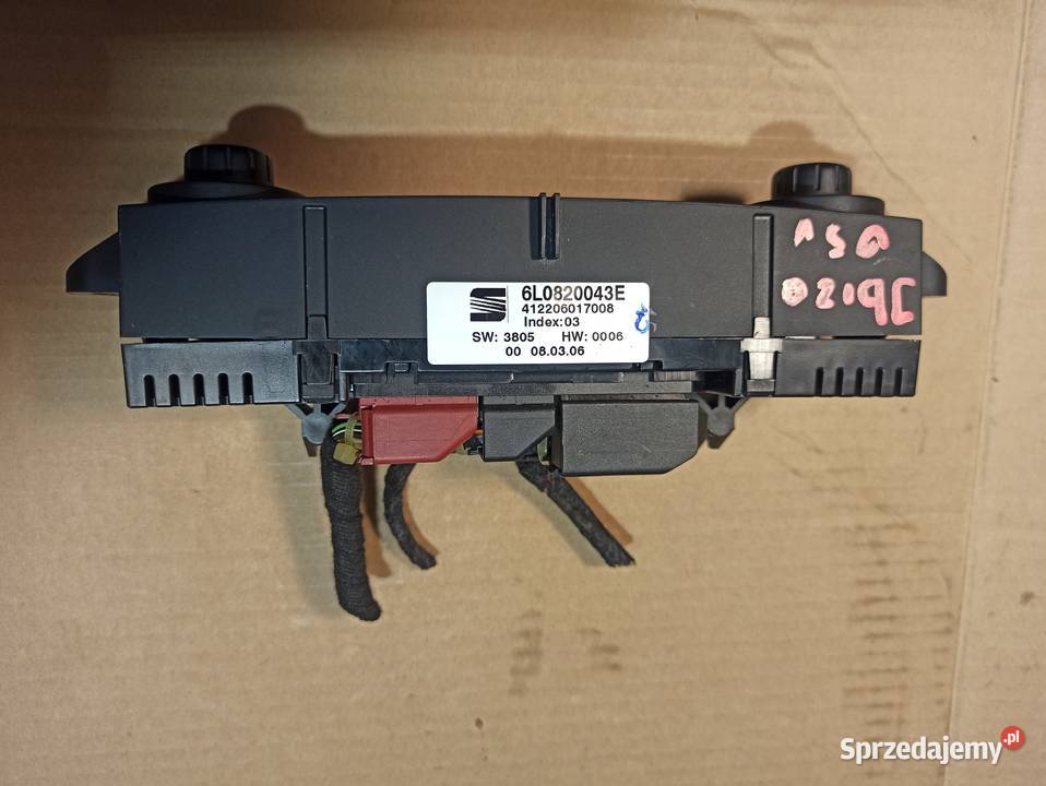PANEL KLIMATYZACJI SEAT IBIZA III 6L 6L0820043E Wyposażenie wnętrza dolnośląskie
