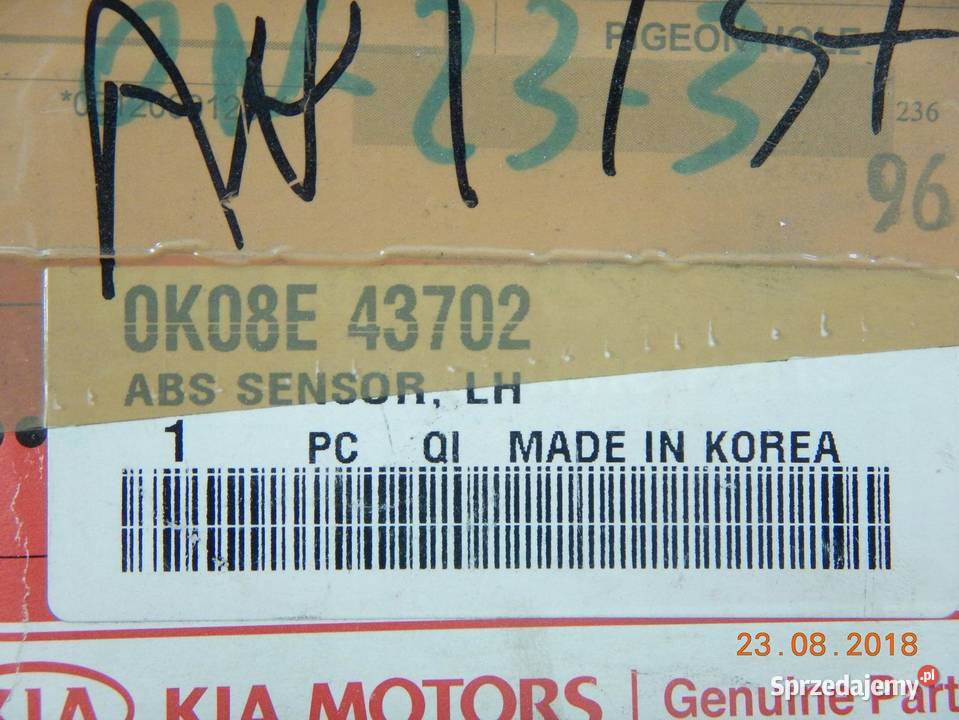 CZUJNIK PRĘDKOŚCI KOŁA PRZÓD TYŁ L KIA SPORTAGE osobowe lubelskie sprzedam