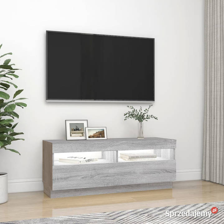 Szafka pod TV z oświetleniem LED szary dąb Warszawa