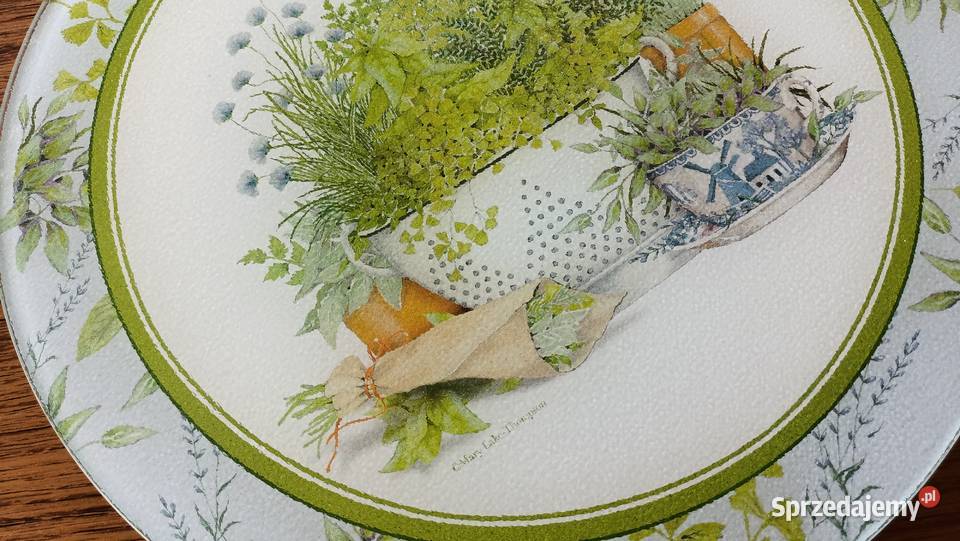 Szklana obrotowa patera piękne żywe wiosenne lubelskie Zamość