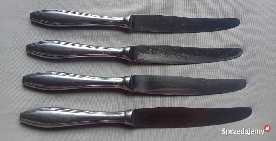 Zestaw 4 noży stołowych Hefra Stal nierdzewna wielkopolskie sprzedam