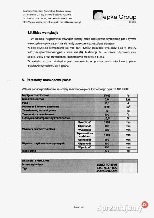 Piec elektryczny komorowy do szkła fusingu