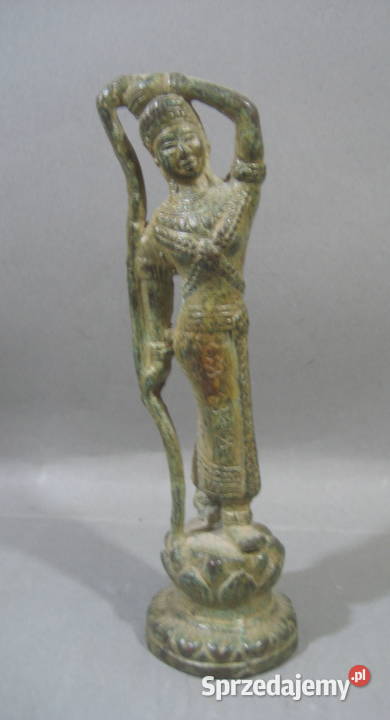 Stara Figurka Orientalna z Brazu Apsara Antyki Warszawa