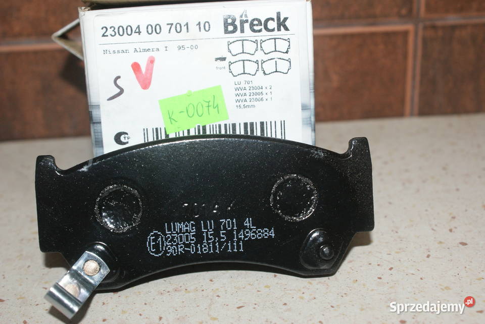 BRECK Klocek hamulcowy kplNISSAN ALMERA I sprzedam