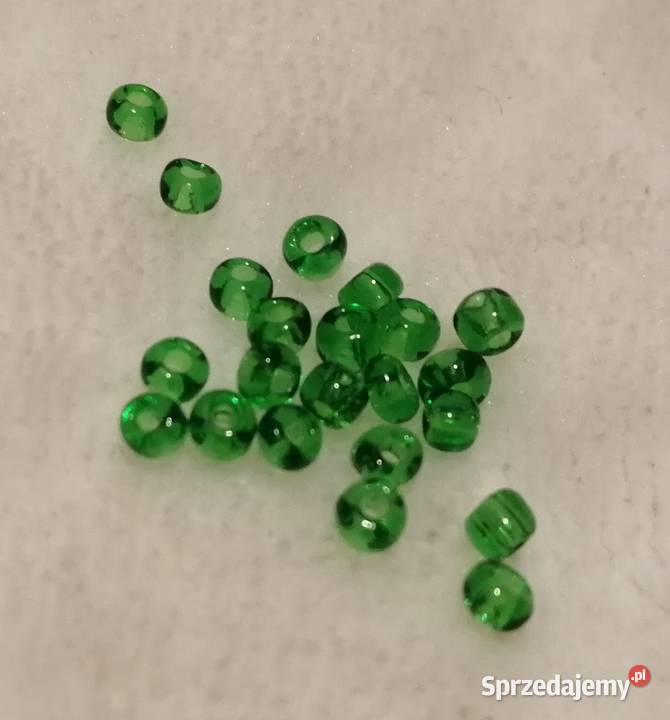 Koraliki 3mm przeźroczysty zielony 22 26 śląskie Czeladź