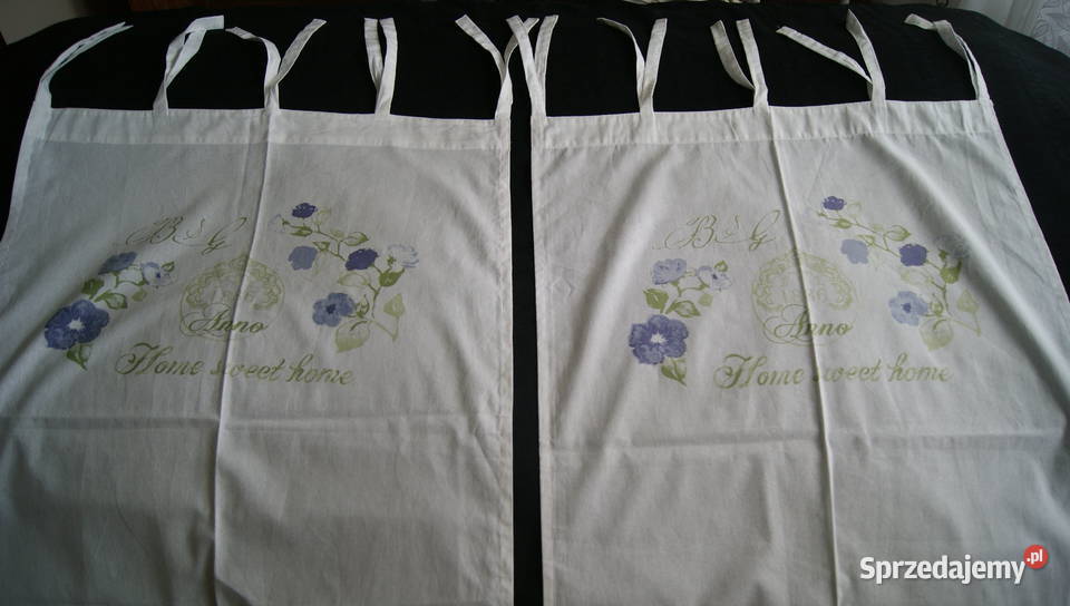 Firany shabby chic kwiaty napisy kplpiękne biały Dobroszyce