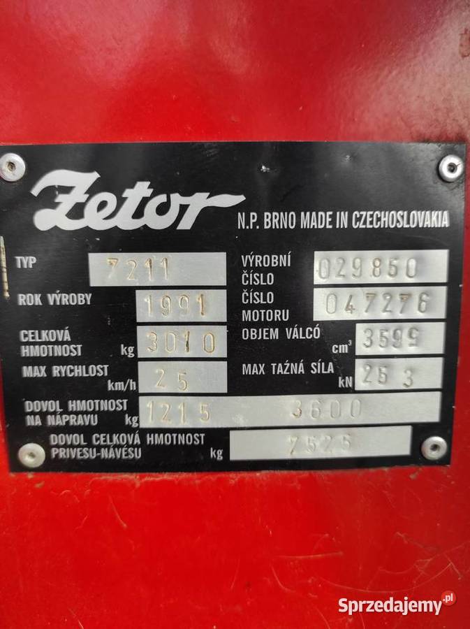 Zetor 7211 wersja export wałek 1000540 Racławice
