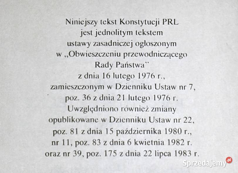 Konstytucja PRL uchwalona 22 lipca 1952