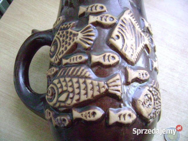 Starocie z PRL Wędkarstwo Kufel ceramiczny 1 Gdynia