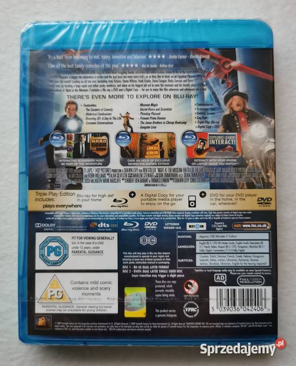 Night at the Museum Noc w Muzeum 2 Bluray DVD En przygodowy