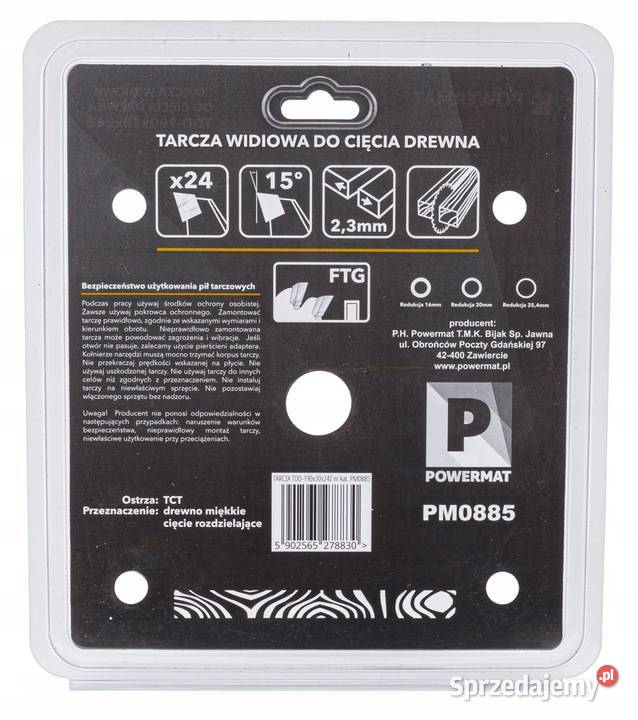 Tarcza WIDIOWA Do Drewna Piły Piła 190 x 30 mm