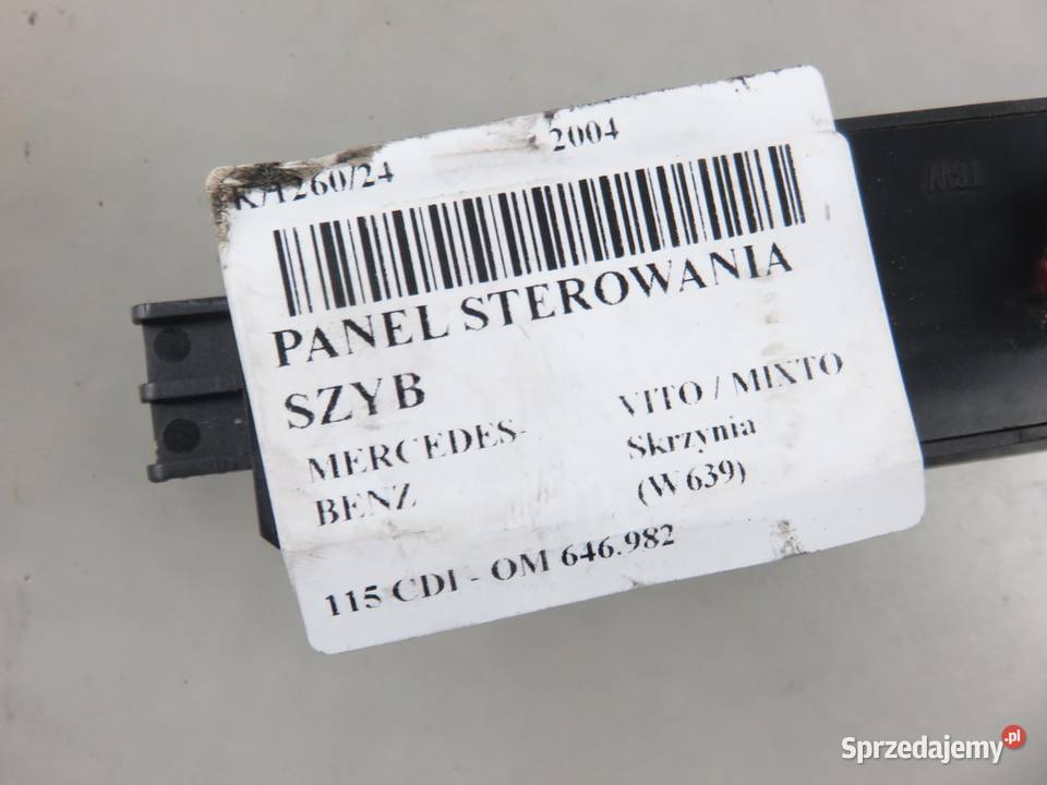 PANEL SZYB MERCEDES VITO W639 6395450113 Panele sterowania, przełączniki