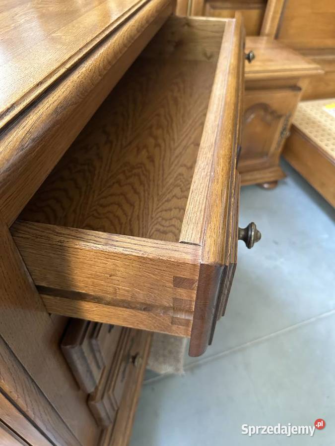 Masywna dębowa sypialnia łóżko 180 szafki komoda Sławoszewek