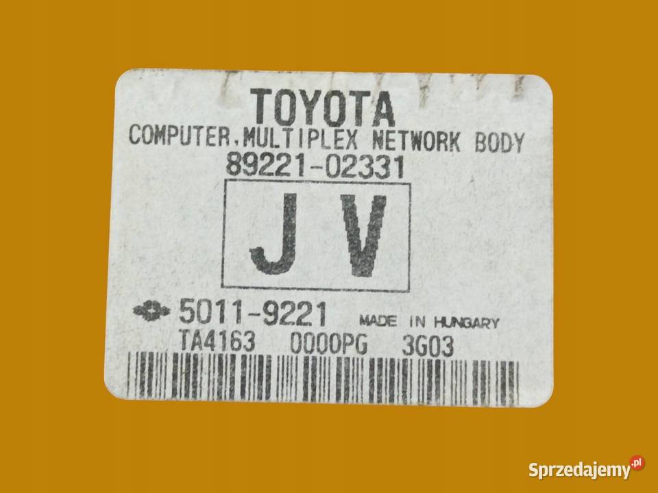 MODUŁ 8922102331 50119221 Toyota Auris II 2012 osobowe Komputery