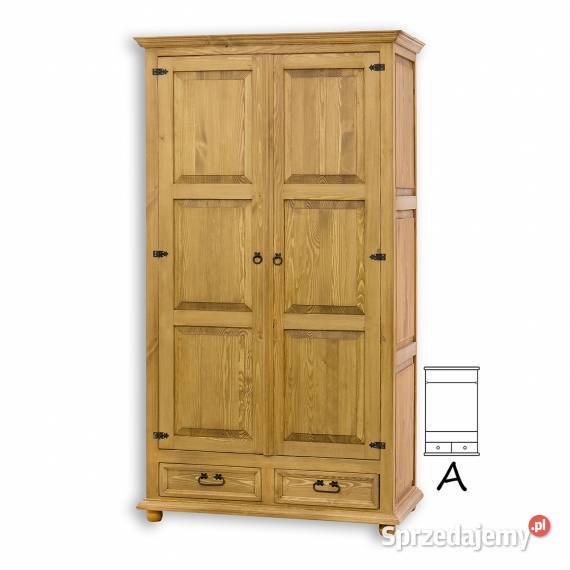 Drewniana szafa dwudrzwiowa w stylu rustykalnym małopolskie sprzedam