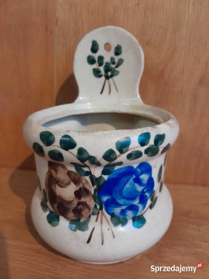 Stary zdobiony pojemnik na sól cukier zabytek Porcelana i szkło Dąbrowa Górnicza