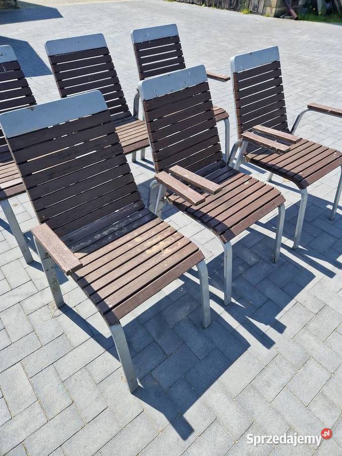 Krzesło krzesła fotel metalowo drewniane Głogowa sprzedam