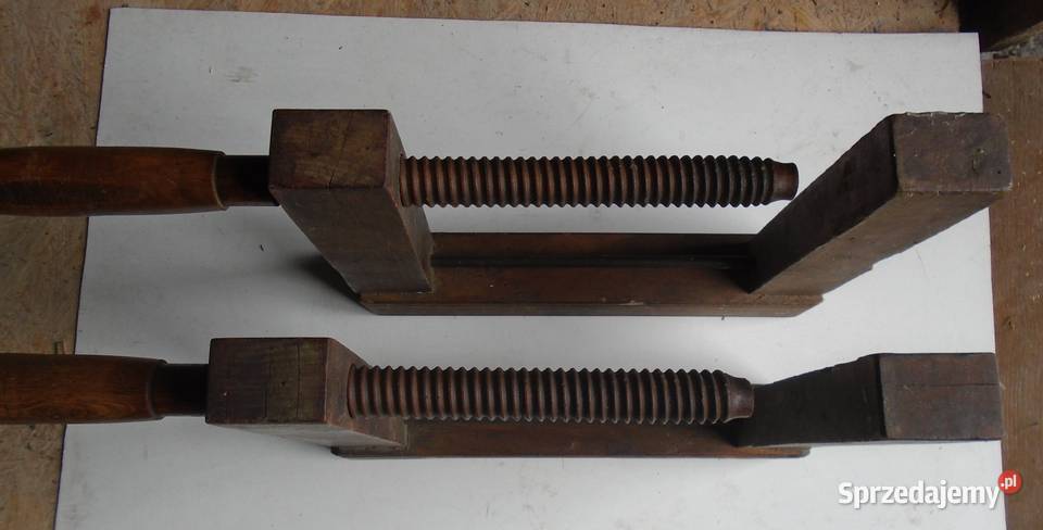 Zabytkowe ściski stolarskie drewniane