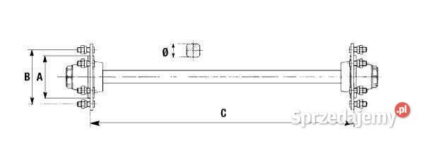 Oś niehamowna A908802000 Części i osprzęt rolniczy