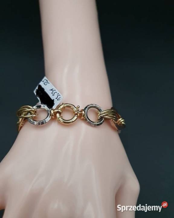 OKAZAŁA ZŁOTA BRANSOLETKA TRZY KOLORY ZŁOTA Kołobrzeg