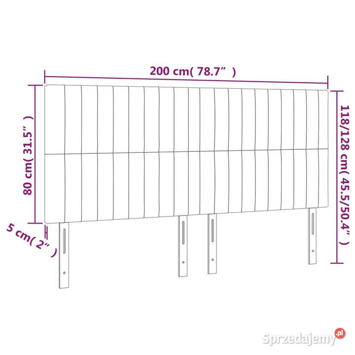 Zagłówek do łóżka z LED różowy 200x5x118128 Warszawa sprzedam