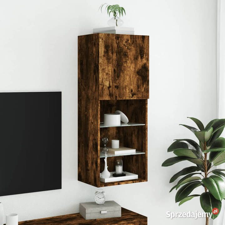Szafka TV z LED przydymiony dąb 405x30x102 Warszawa