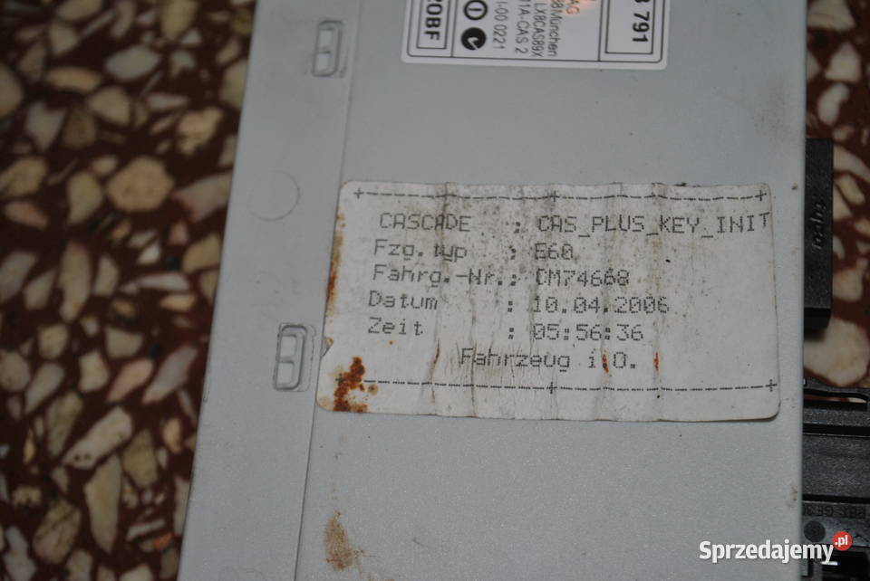 Zestaw startowy BMW E60 E61 CAS STEROWNIK GŁÓWNY Motoryzacja Poręba