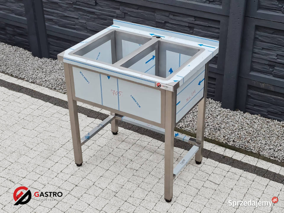 Basen Zlew 2 komorowy 80x60x85 solidny spawany Gastronomia Biznes i Przemysł Ostrów Wielkopolski