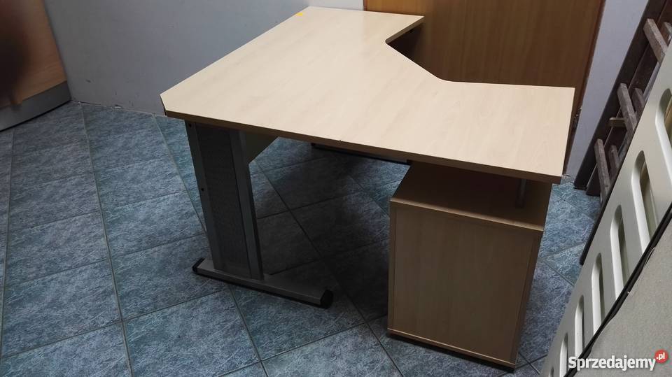 Biurko narożne z kontenerem Wuteh buk meble Poznań sprzedam