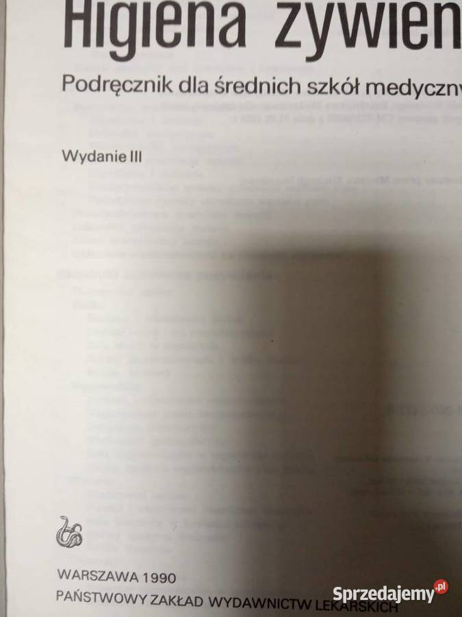 Higiena żywienia kolekcjonerskie książki