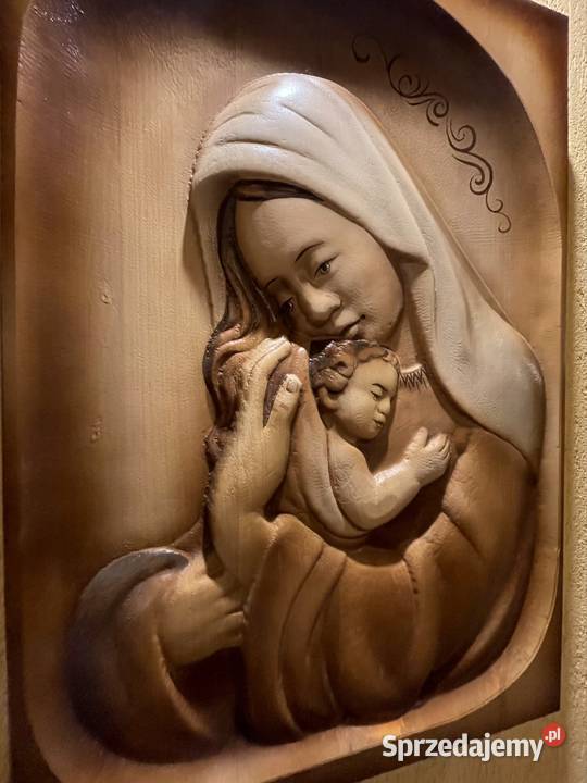 Płaskorzeźba Matka Boska z dzieciątkiem Kraków